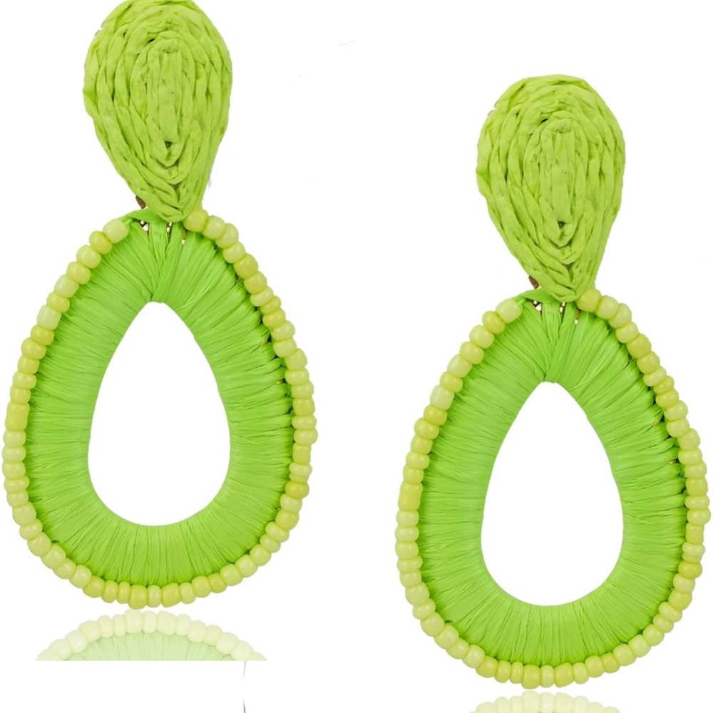 Vibrant Green Teardrop Earrings